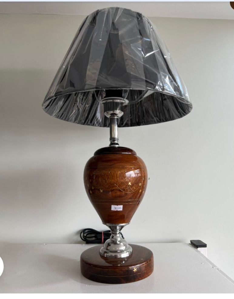 Premium Wooden Brass Lamp