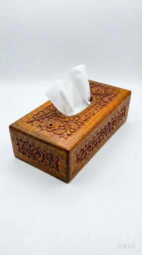 Luxurious Wooden Tissue Box Holder for Room & Drawing Room