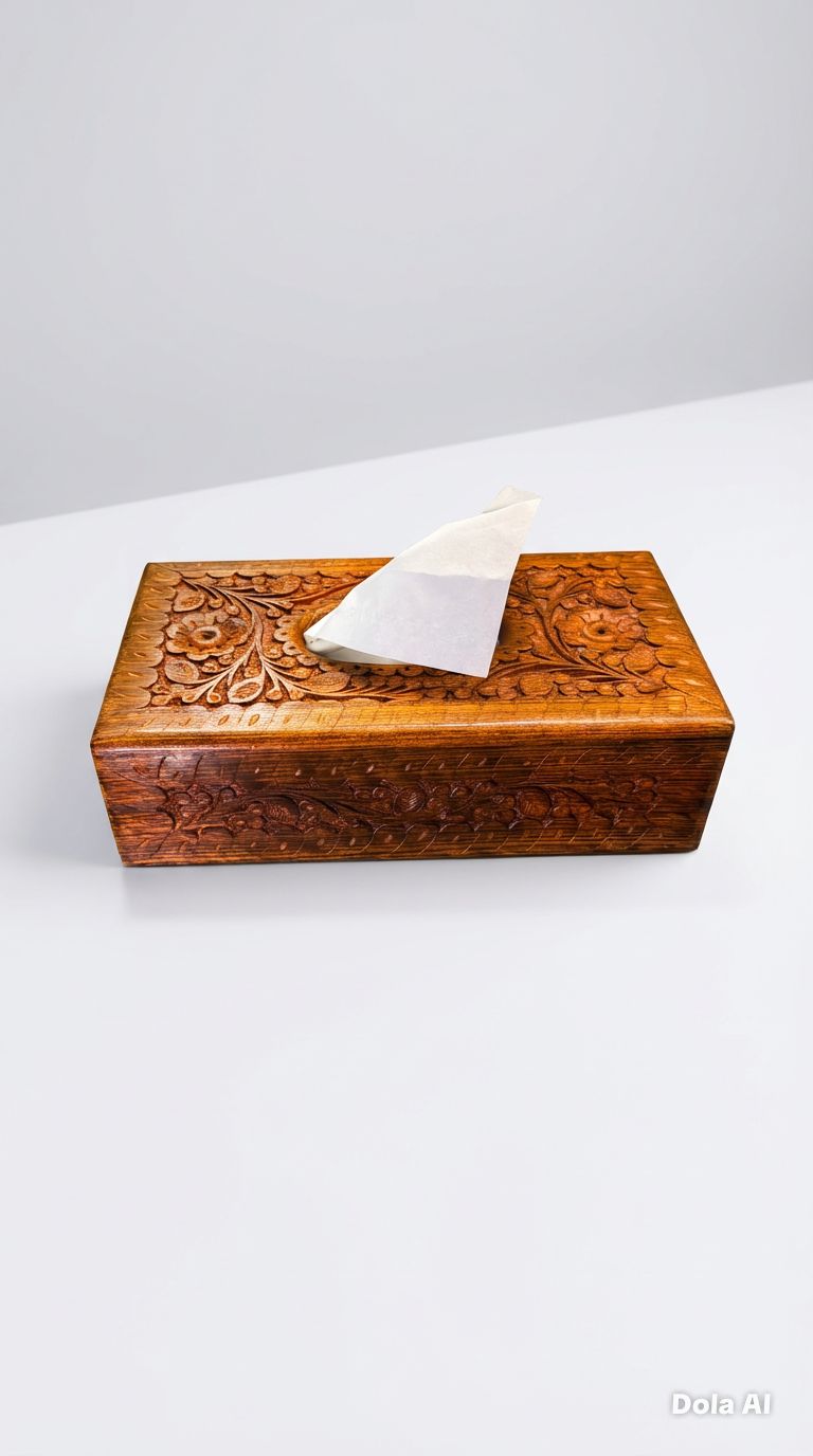 Luxurious Wooden Tissue Box Holder for Room & Drawing Room