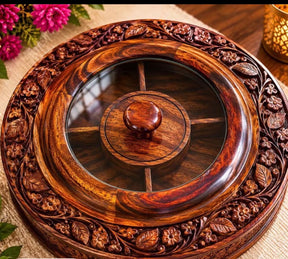 Dry Fruit Pot With Hand Carved Work