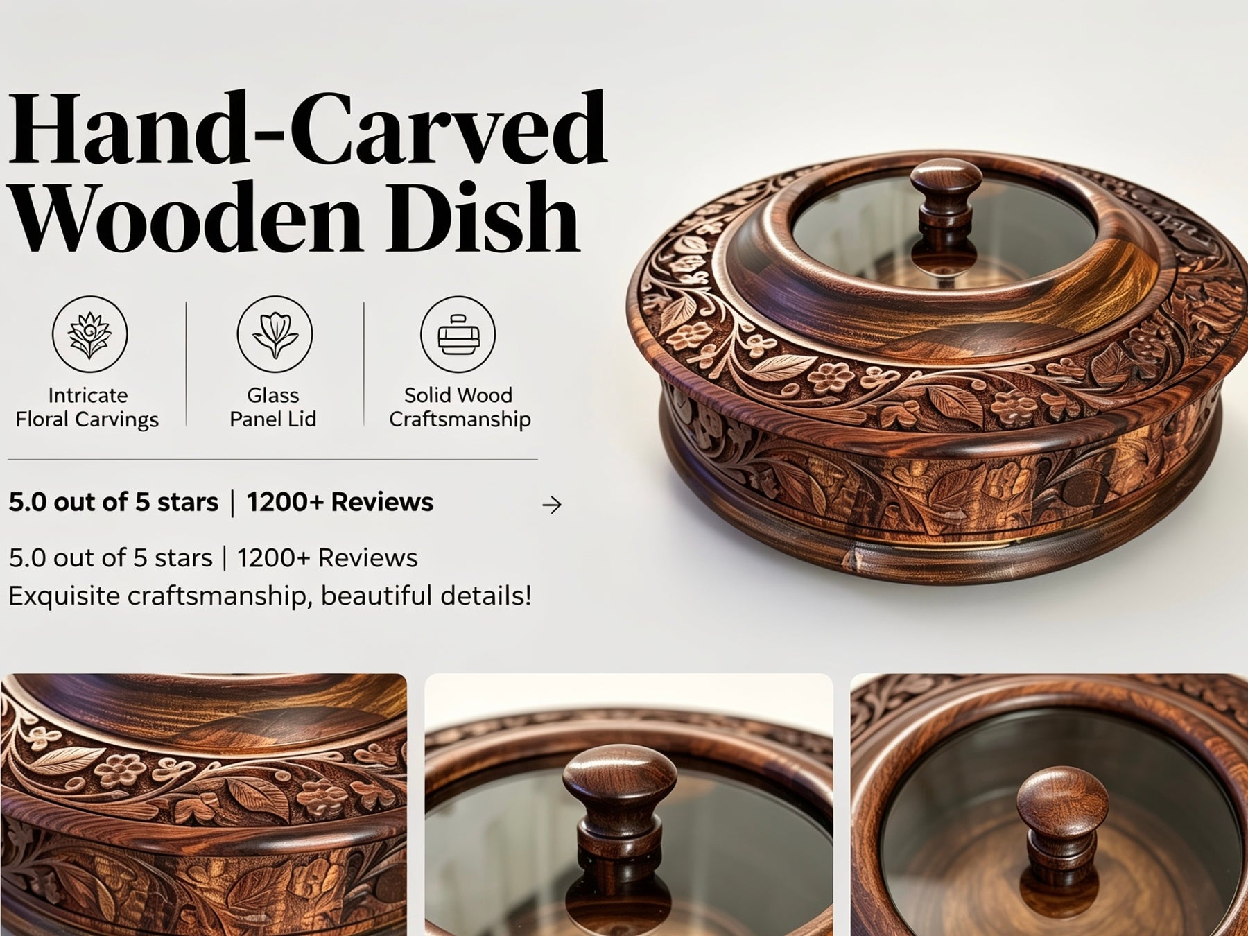 Dry Fruit Pot With Hand Carved Work