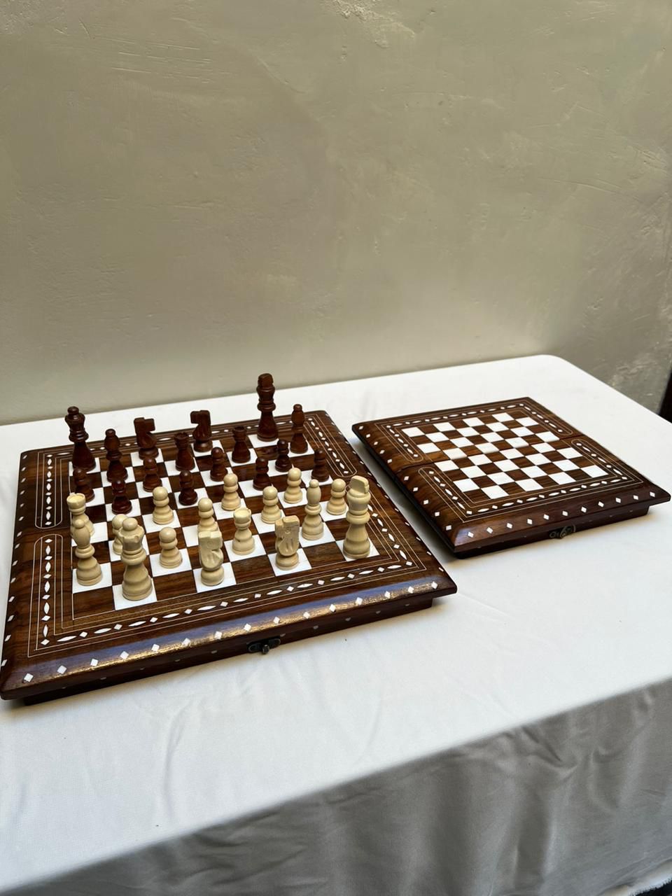 Luxury Handcrafted 14" Foldable Wooden Chess Set