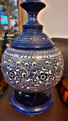 Handcrafted Wooden Surahi vase, Featuring Intricate Naqshi Artwork