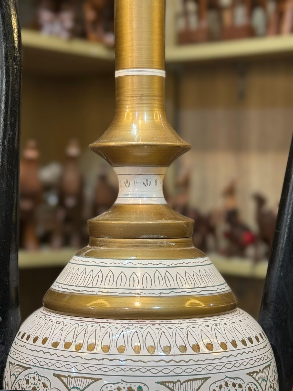 Handcrafted Brass & White Engraved Ewer