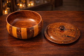 Brass Coating Wooden Hotpot 12 Inches