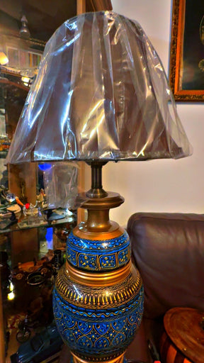 Handcrafted Wooden Lamp Base With Traditional  Naqshi Paint Design