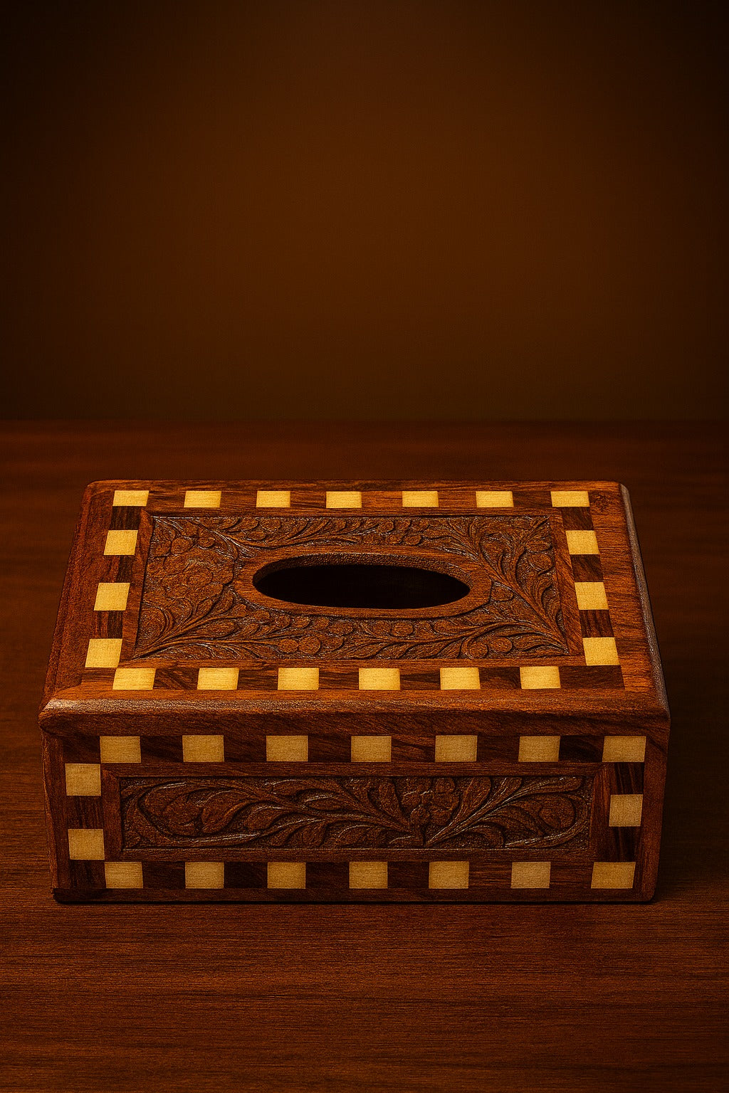 Luxurious Wooden Tissue Box Holder for Room & Drawing Room