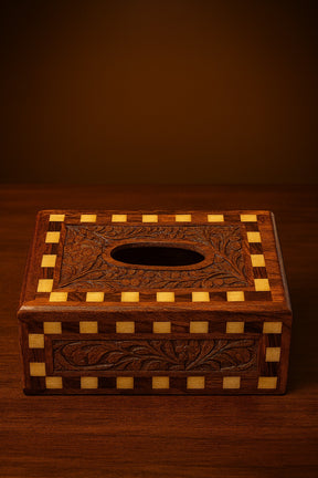 Luxurious Wooden Tissue Box Holder for Room & Drawing Room