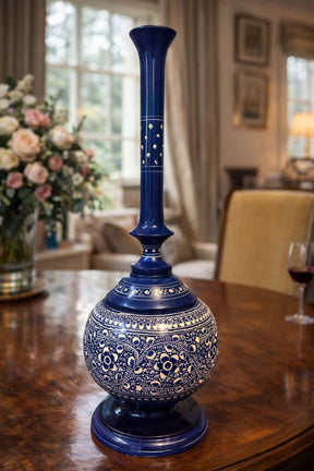 Handcrafted Wooden Surahi vase, Featuring Intricate Naqshi Artwork
