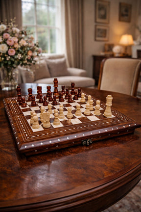 Luxury Handcrafted 14" Foldable Wooden Chess Set