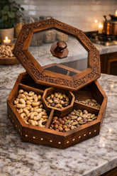 Dry Fruit Pot With Hand Carved Work