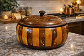 Brass Coating Wooden Hotpot 12 Inches